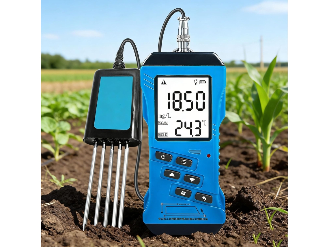 Kit De Análise Solo, Medidor Digital Umidade, Analisador Npk, Ph, Temperatura, Condutividade Elétrica Para