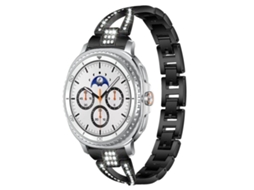 Bracelete para Samsung Galaxy Watch 8 / 8 Classic Metal com Diamante em Formato X Preto XIAOMOYU