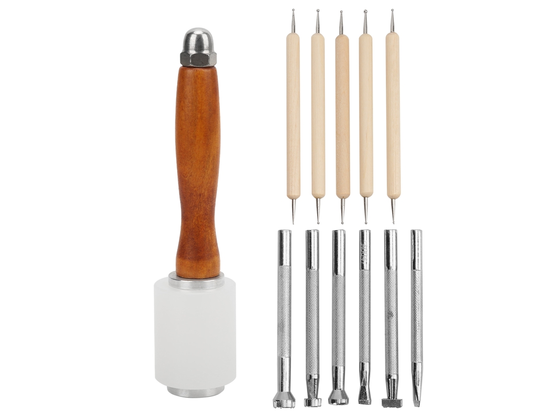 Ferramentas de Estampagem para Escultura em Couro, Afiadas, Duráveis, Robustas e Práticas para Trabalhos em Couro. AQUAFORGE