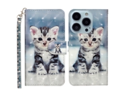 Capa Em Couro Pu Com Suporte Para Apple Iphone 16 Pro Max - Gato