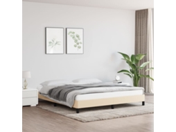 Vidaxl Estrutura De Cama Sem Colchão 180x200 Cm Tecido Cor Creme