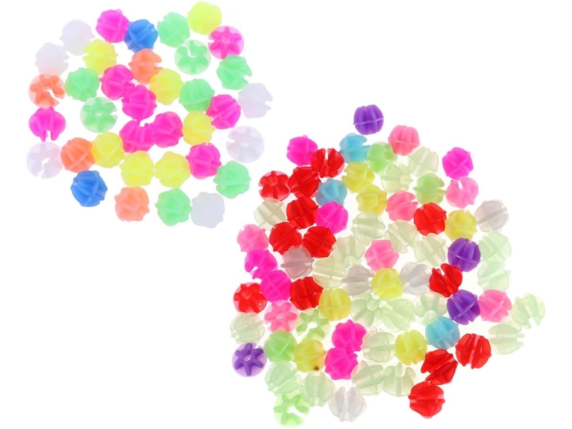 Conjunto De 72 Peças De Miçangas Coloridas Para Raios De Plástico Redondos, Miçangas Luminescentes E Gokoco