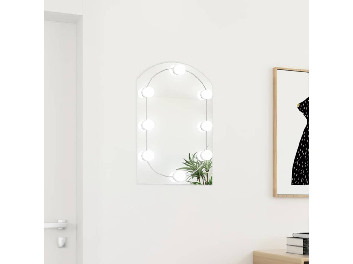 Vidaxl Espelho Com Luzes Led 60x40 Cm Vidro Arqueado