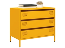 Aparador 68x39x58,5 cm Acero Laminado en Frío Amarillo Mostaza