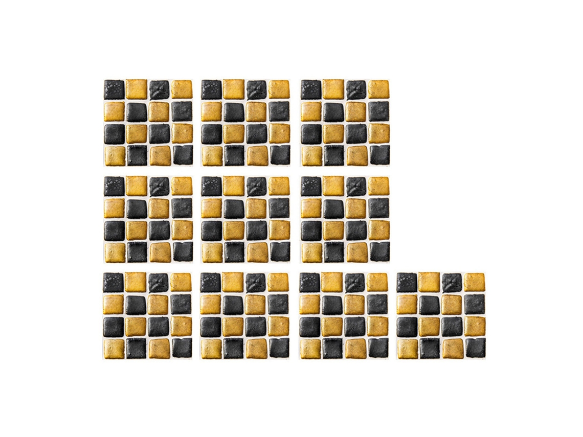 Baok - Conjunto de 10 adesivos de mosaico quadrados 3D autoadesivos para decoração de cozinha, banheiro e casa.