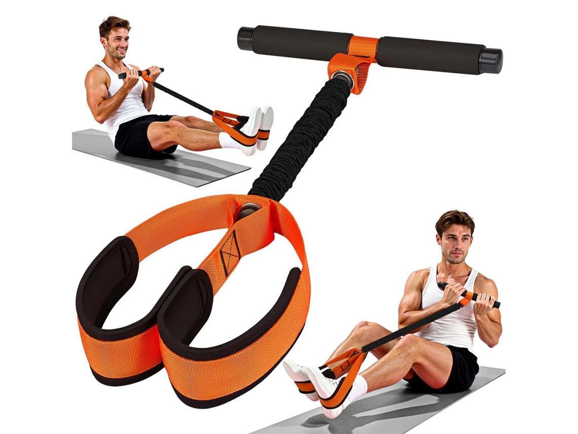 Faixa de Resistência com Pedal Látex Espuma Resistente para Treino de Força e Abdominais AQUAFORGE