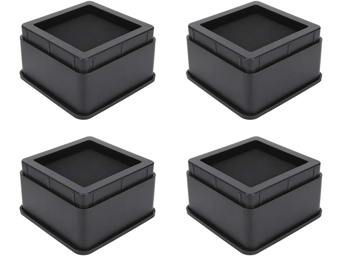 Protetores De Pés Para Sofá Preto Fosco, Com Suportes Plástico Pp
