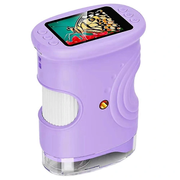 Microscópio Portátil Infantil com Tela Hd de 2 Polegadas, Ampliação de 50, 1000x, Presente Educativo de Aniversário para Crianças, Rosa BRILVIBERA