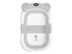 Primerox banheira para Bebê Dobrável Antideslizante com Sensor de Temperatura e Buraco de Escoamento Cinza