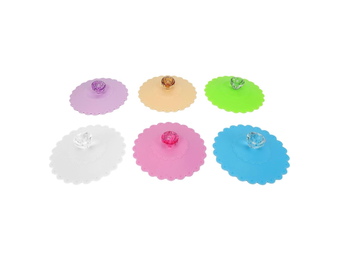 Tampas Silicone Vedação Hermética Food Grade Para Copos Quentes Conjunto 6