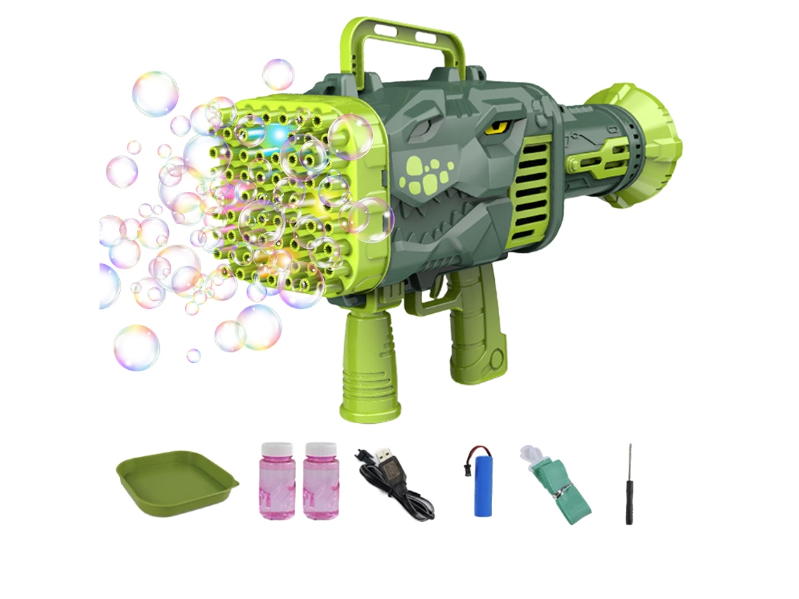 Máquina De Bolhas Automática Com Luz Led 32/64 Buracos Brinquedo Elétrico Infantil Presente De Aniversário