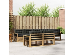 Vidaxl Conjunto De Sofás Para Exterior 7 Unid. Branco E Antracite