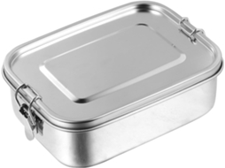 Lancheira Bento Em Aço Inoxidável Para Lanches Escolares, 1, 2l, Prateada