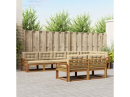 Vidaxl Conjunto De Sofás Para Exterior 8 Unid. Natural E Bege