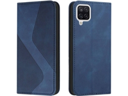 Capa Samsung Galaxy A12/M12 HFS-HOUSE Couro Pu S Line (Azul)