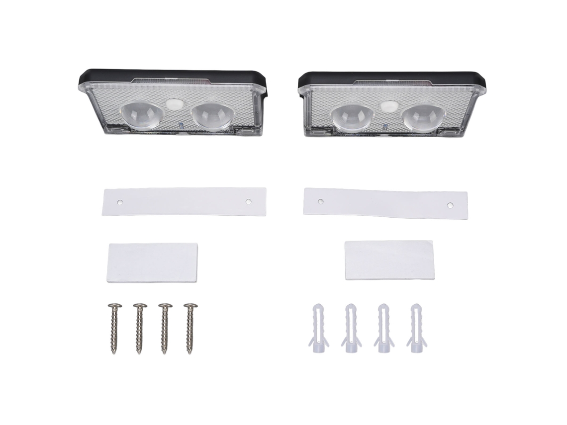 2pcs lâmpadas solares de cerca exterior Ip65 3 temperaturas de luz para jardim, pátio e deck | S/MARCA
