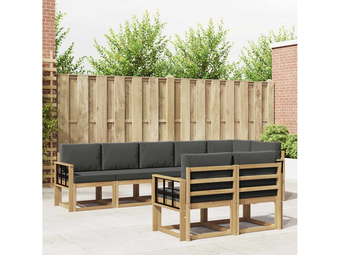 Vidaxl Conjunto De Sofás Para Exterior 8 Pcs Branco E Antracite