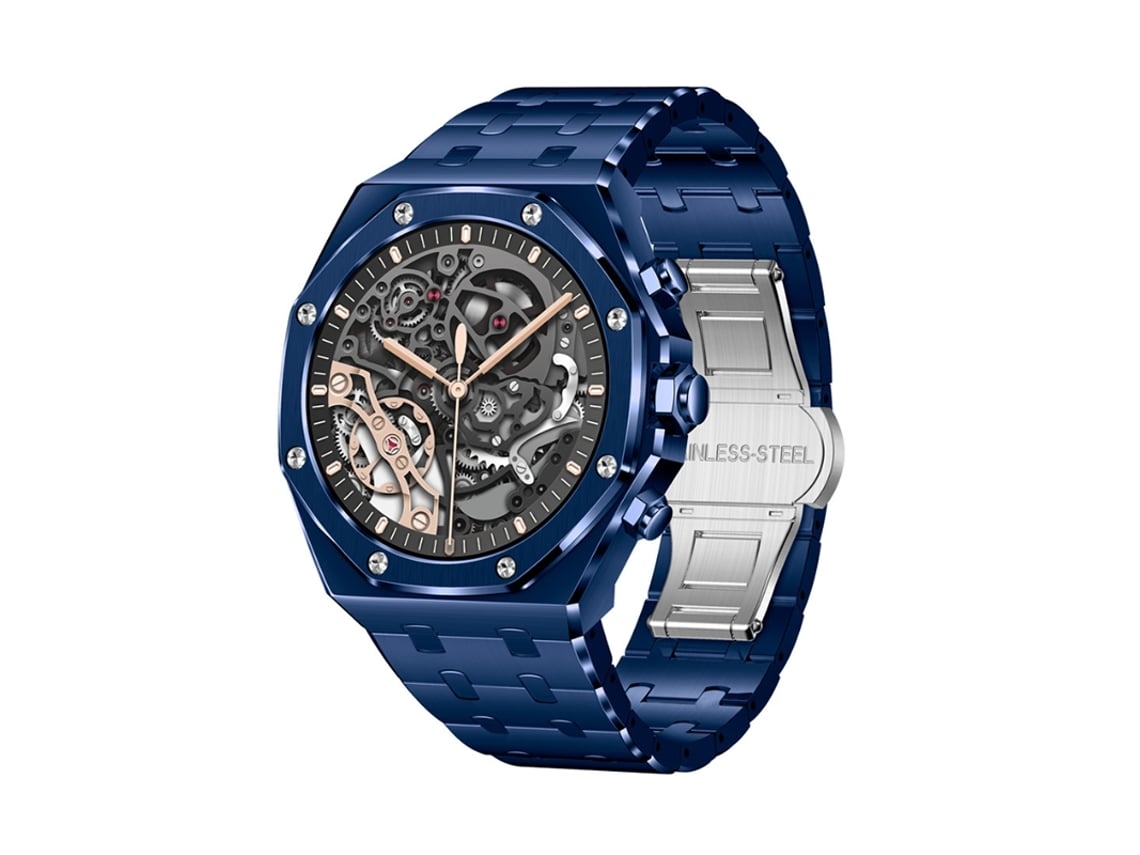 Smartwatch Empresarial Com Chamadas Bluetooth Tela Grande Oxigênio No Sangue Sono E Monitoramento De Saúde Azul Yunzii