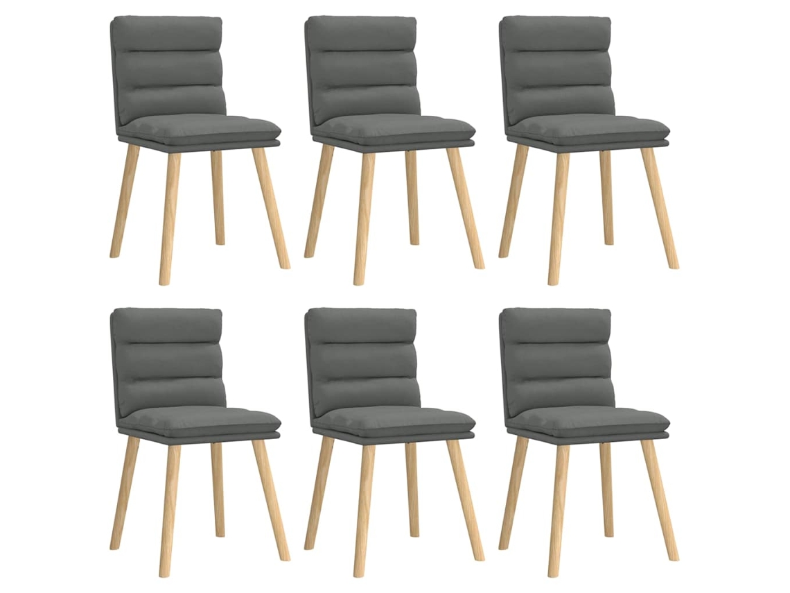 Cadeiras de Jantar 6 Pcs Tecido Cinzento escuro MAISON EXCLUSIVE