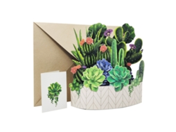 Cartão de Saudação com Design de Cacto em Papel, Pop up para Presentes de Férias LAXISCREED