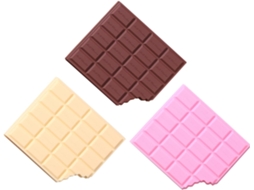 Conjunto de 3 blocos de notas criativos em formato de chocolate, tamanho portátil, capa original de chocolate.