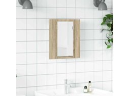 Vidaxl Armário Espelhado Casa De Banho Led Acrílico Carvalho Sonoma