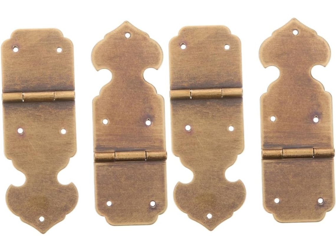 4 De Latão Antigo Para Porta Armário Pequeno, Caixa Joias, Vintage