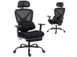 Cadeira Escritório Ergonômica Suporte Lombar Dinâmico Preta