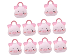 Beaupretty 10-caixas De Papel Dobráveis Em Formato Porquinho Rosa Para Doces, Com Alça, Ideais Para Chá De Bebê E Festas