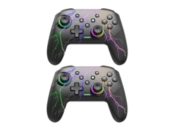 (pacote Com 2 Unidades - Edição Lightning) 2 Controles De Jogos Sem Fio, Bateria De 800mah E Luzes Led Rgb Programáveis.
