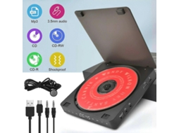 Leitor de Cd Mp3 Portátil TAISHENGDA 25 26 Polegadas com Duas Entradas, Anti pulos para Carro