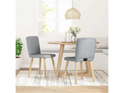 Vidaxl Cadeiras De Jantar 2 Pcs Tecido Cinzento-claro