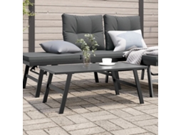 Vidaxl Mesa De Centro Para Jardim 90x45x35 Cm Aço Revestido A Pó Preto