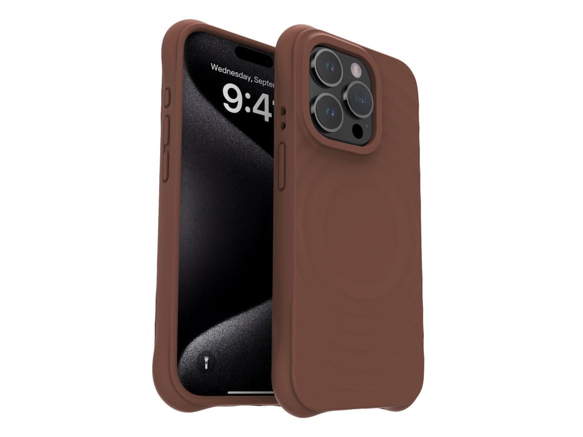 (marrom, Iphone 15 Plus) Capa Magnética Para Iphone, Cobertura Total Com Silicone Líquido.