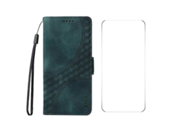 Capa De Celular De Couro Estrelado Com Losango Em Relevo Enkay Com Película De Tela Para Oppo Reno12 F 4g Global
