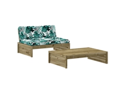 Maison Exclusive - 2 Pcs Conjunto Lounge De Jardim C/ Almofadões Pinho Impregnado