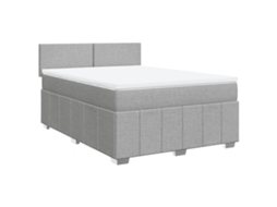 Cama com Molas/Colchão 160x200 Cm em Tecido Cinzento Claro MAISON EXCLUSIVE