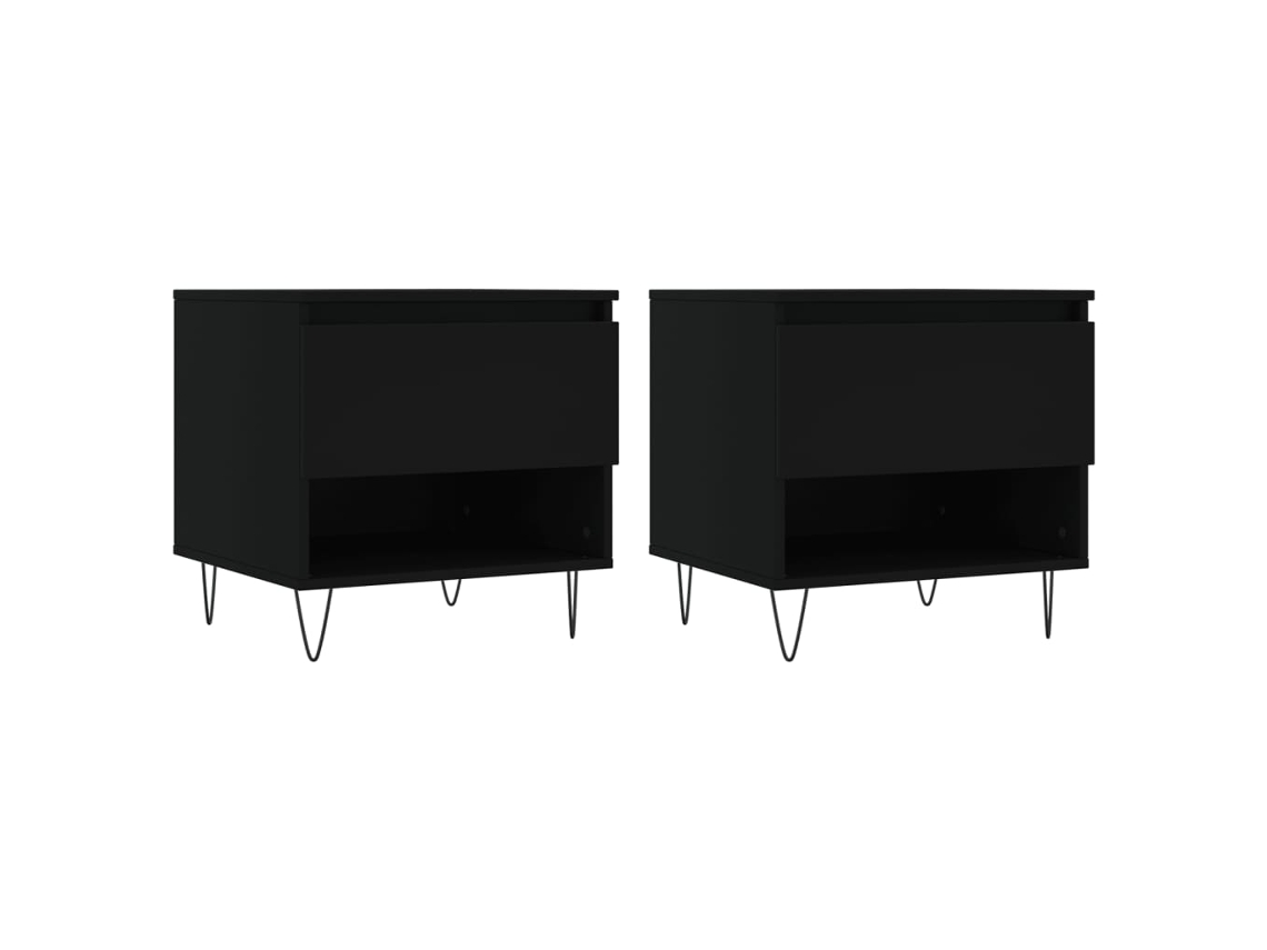 Conjunto de 2 Mesas de Centro Preto MAISON EXCLUSIVE 50x46x50 cm