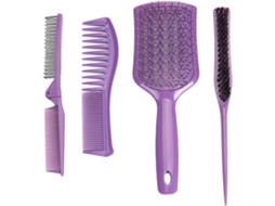 Conjunto De Pentes Femininos – 4 Para Pentear O Cabelo, Escova De Cabelo Portátil
