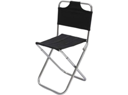 Banquinho Dobrável AQUAFORGE, para Adultos, Ultraleve, Tecido Preto