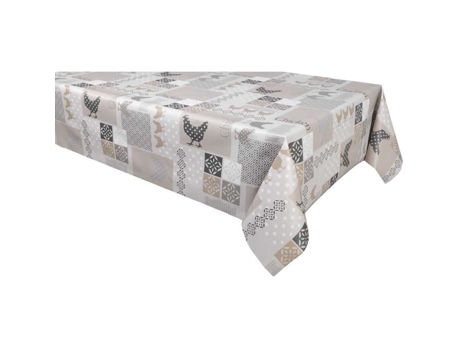 Toalha de Mesa BACO Retangular Oleado Taupe Lavável PVC Cinzento (140x250cm)