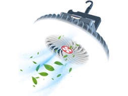Ventilador Com Lanterna Led Usb Gancho Para Barraca
