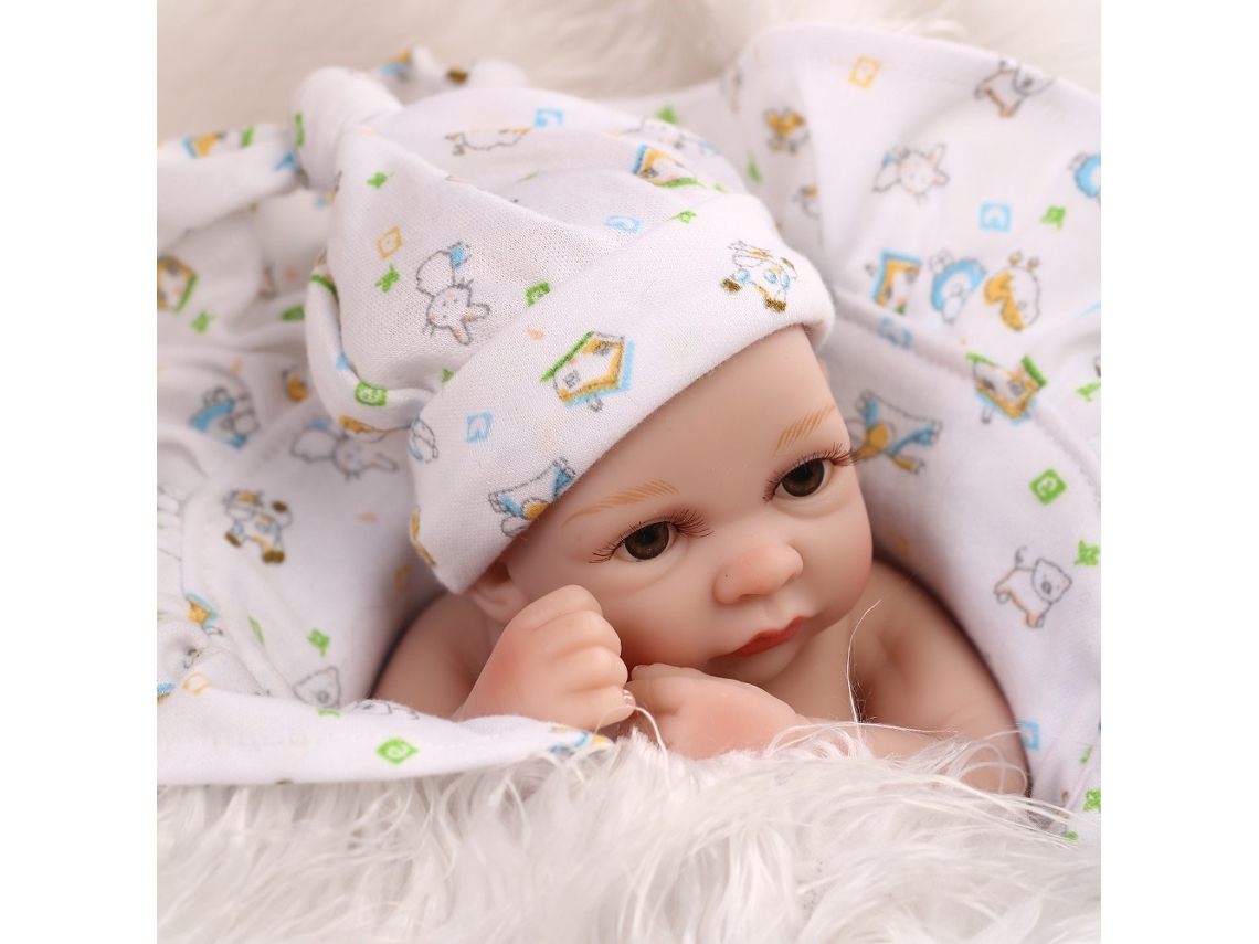 Mali boneca Reborn Bebê 10inch Silicone Vinil Lifelike Banho Brinquedo Presente Menino Azul