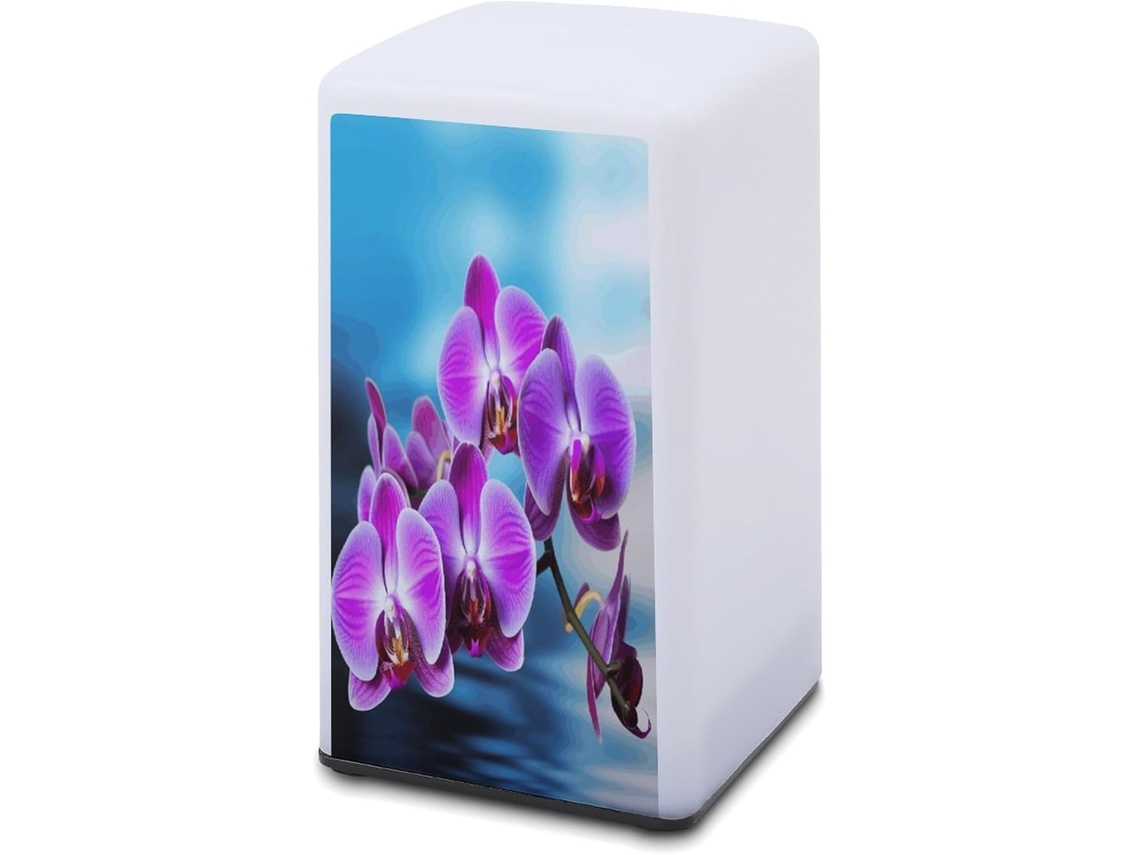 Luminária De Mesa A Bateria, Com Linda Estampa De Orquídeas, Ideal Para Leitura No Escritório Ou Quarto, Protege Os