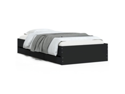 Bed Frame, Bed Frames Vidaxl Preto Madeira Processada (100 X 200 Cm)