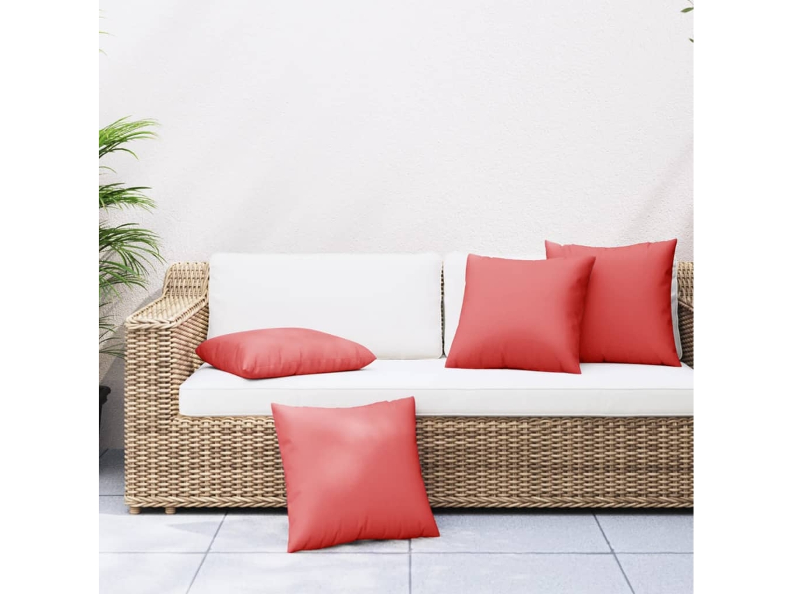 Vidaxl Almofadas De Sofá 4 Pcs 50x50 Cm Tecido Vermelho