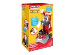 Carrinho De Limpeza De Luxo Henry, Conjunto De Limpeza De Brinquedo Vermelho Casdon Merkloos