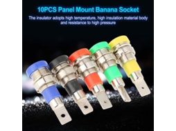 Laxiscreed Conectores Banana 4.0mm Coloridos, Pack De 10 Para Testes Em Painéis Elétricos