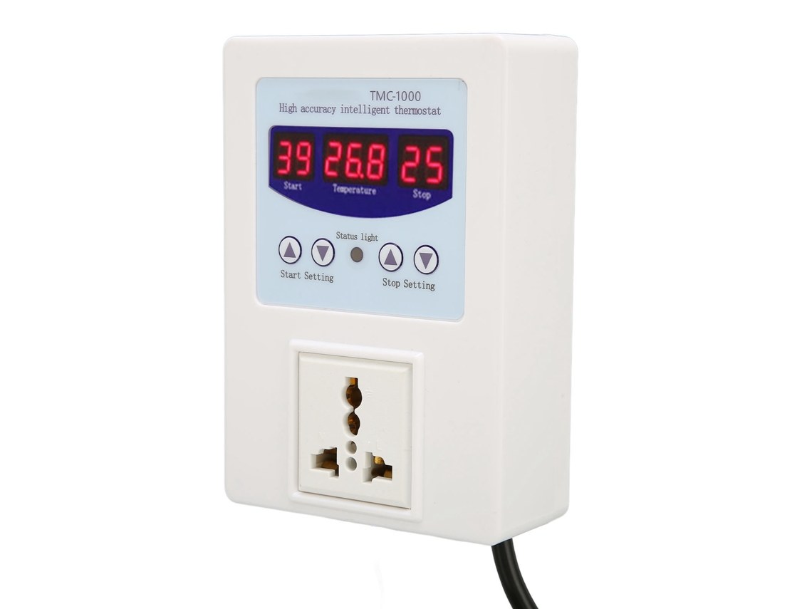 Controlador De Temperatura Led Digital À Prova Dágua Plug And Play Aquecimento Resfriamento Termostato Para Aquários De Criação 110 240 V Plugue Ue