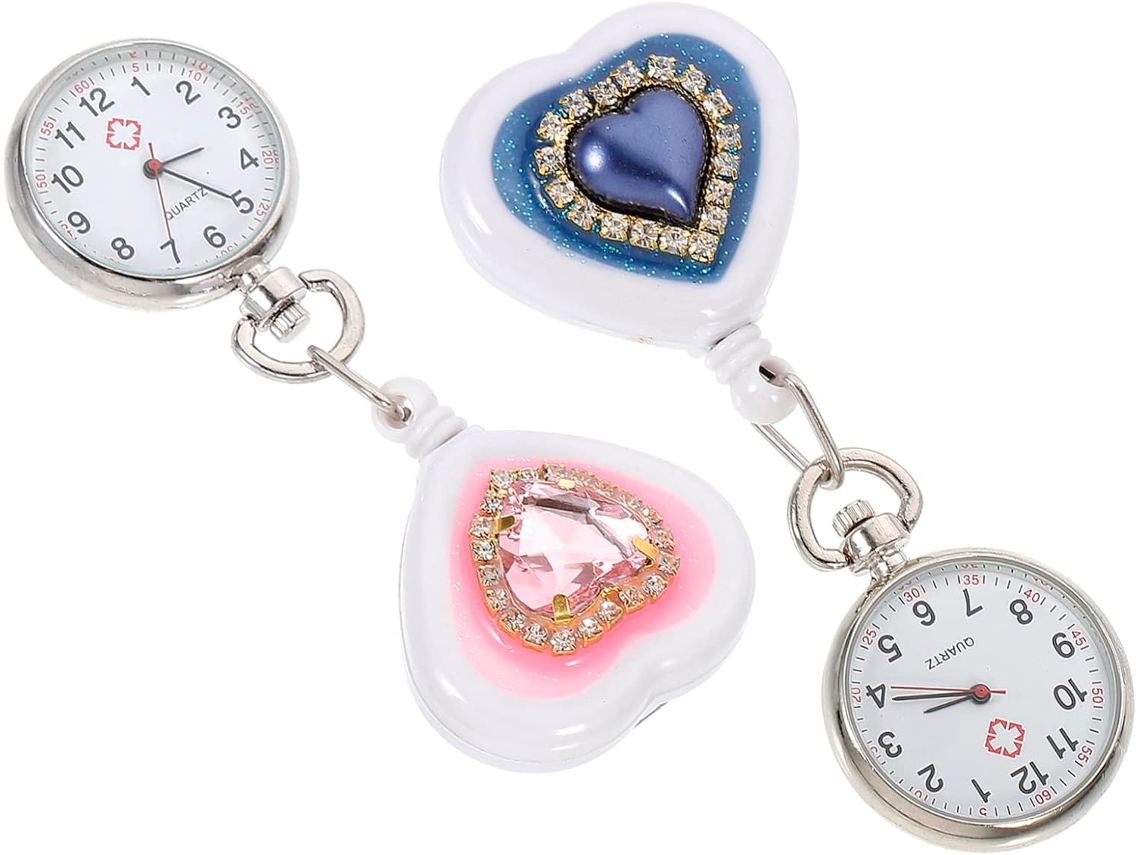 Conjunto 2 Relógios Pulso Femininos Enfermagem Estilo Fáceis Elegantes Portáteis Escritório Flexíveis Cristais GOKOCO